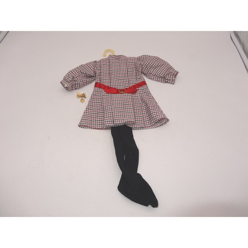 Pleasant Company Samantha Doll Meet Dress Retired + Hanger + Gold Locket Brooch